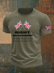 Men's Right Not Far Right Printed imitation cotton short-sleeved T-shirt-3