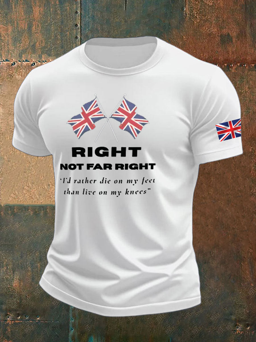 Men's Right Not Far Right Printed imitation cotton short-sleeved T-shirt-5