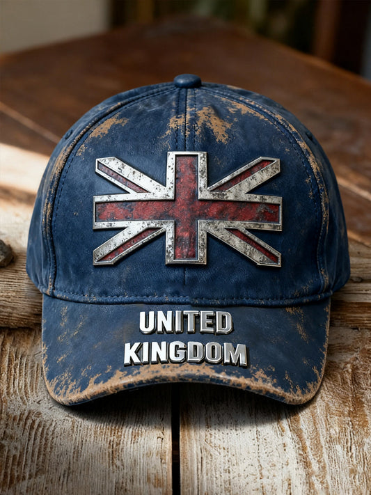 Unisex Vintage UK Flag Print Hat