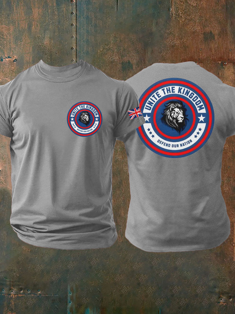 Men's Unite The Kingdom Defend Or Nation Printed imitation cotton short-sleeved T-shirt-4