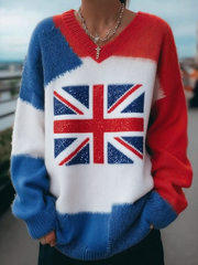 Women's  british flag patchwork Printed Tops