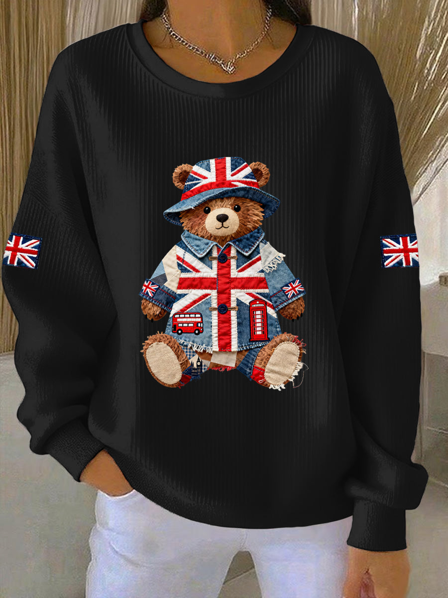 Women's British style  Print Casual Sweatshirt-1