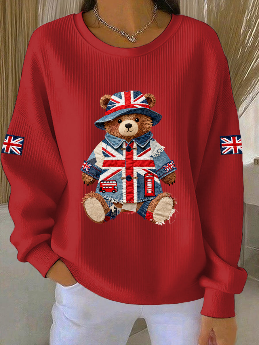 Women's British style  Print Casual Sweatshirt-3