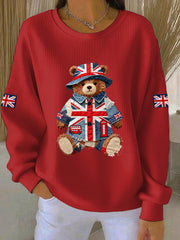 Women's British style  Print Casual Sweatshirt-3
