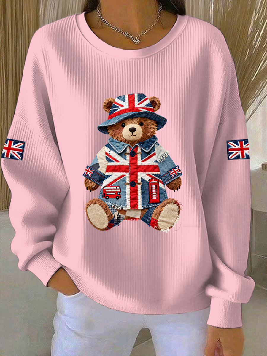 Women's British style  Print Casual Sweatshirt-2