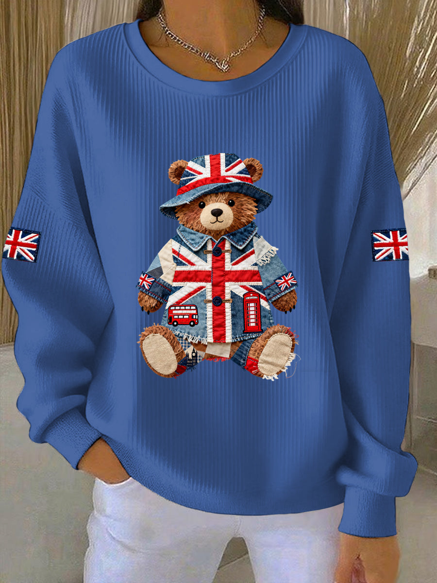 Women's British style  Print Casual Sweatshirt-4