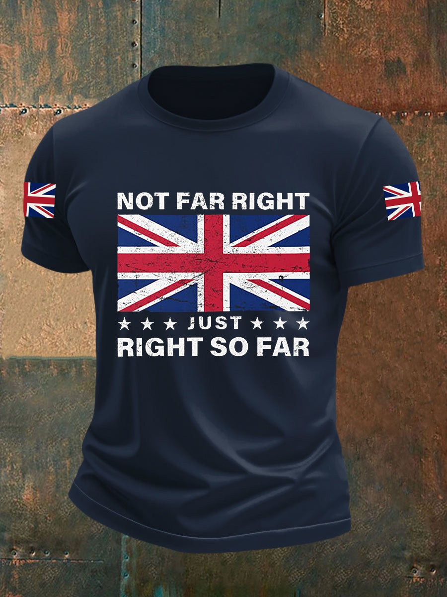 Men's Not Far Right Just Right So Far Short-sleeved T-shirt-1