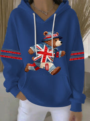 Women's British style Print Casual Hoodie-1