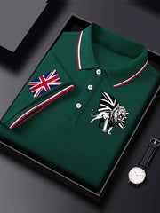 Men's Vintage England Flag Lion Printed Shirt-5