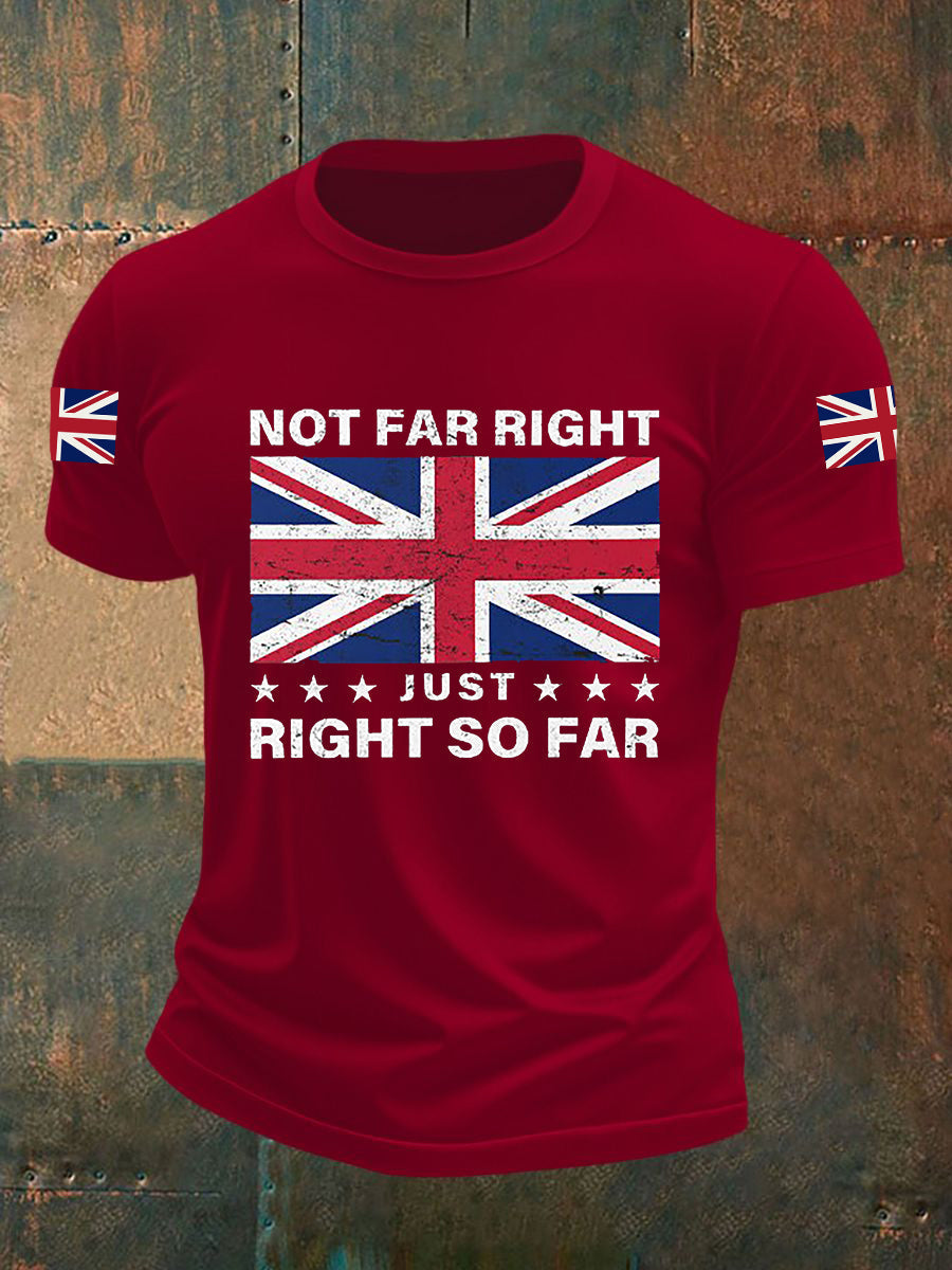 Men's Not Far Right Just Right So Far Short-sleeved T-shirt-3