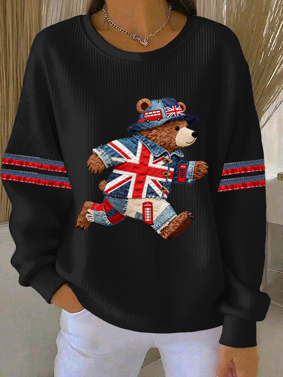 Women's British style  Print Casual Sweatshirt-1