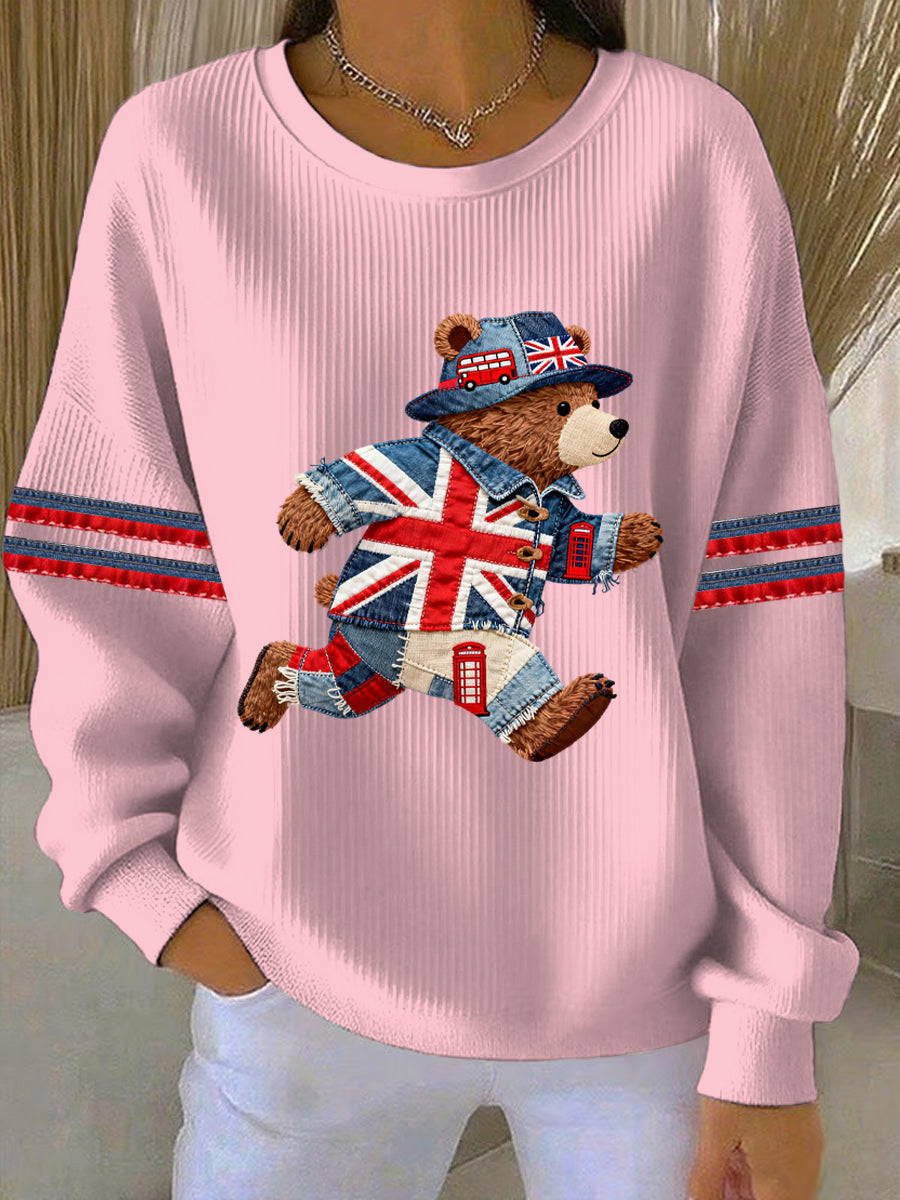 Women's British style  Print Casual Sweatshirt-2