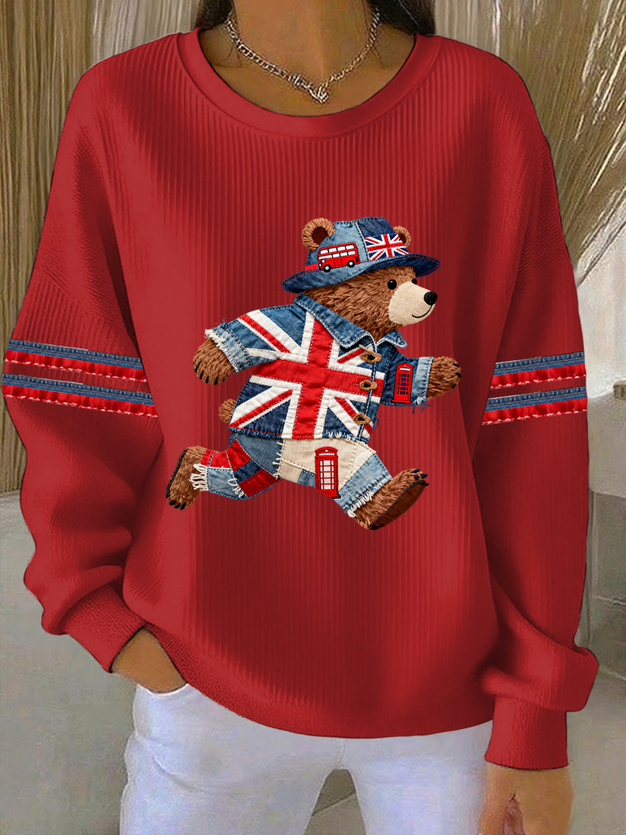 Women's British style  Print Casual Sweatshirt-3