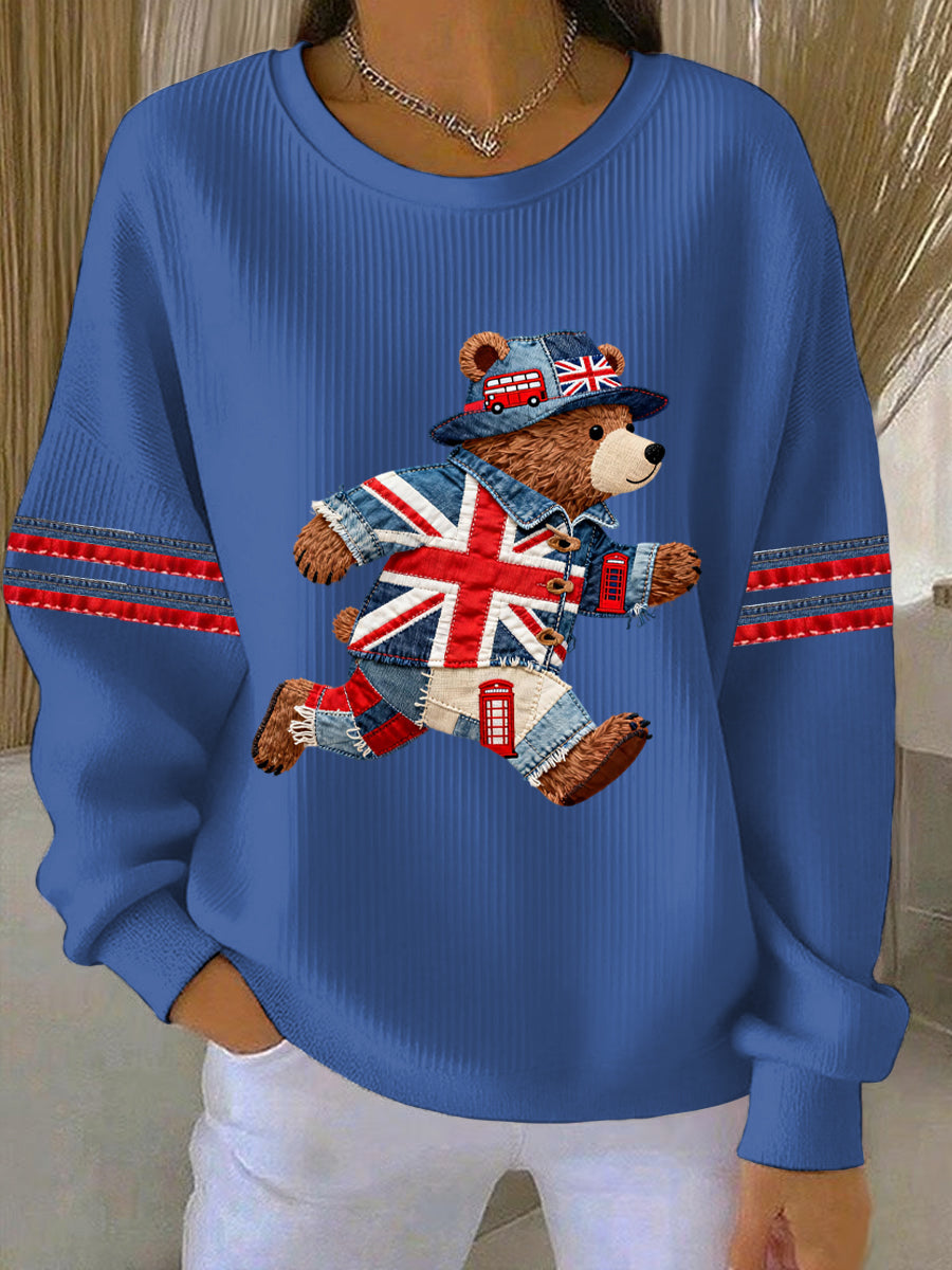Women's British style  Print Casual Sweatshirt-4