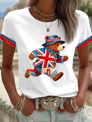 Women's British style Printed T-shirt