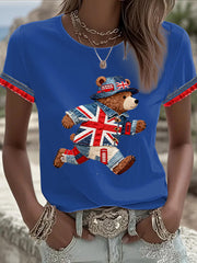 Women's British style Printed T-shirt-1
