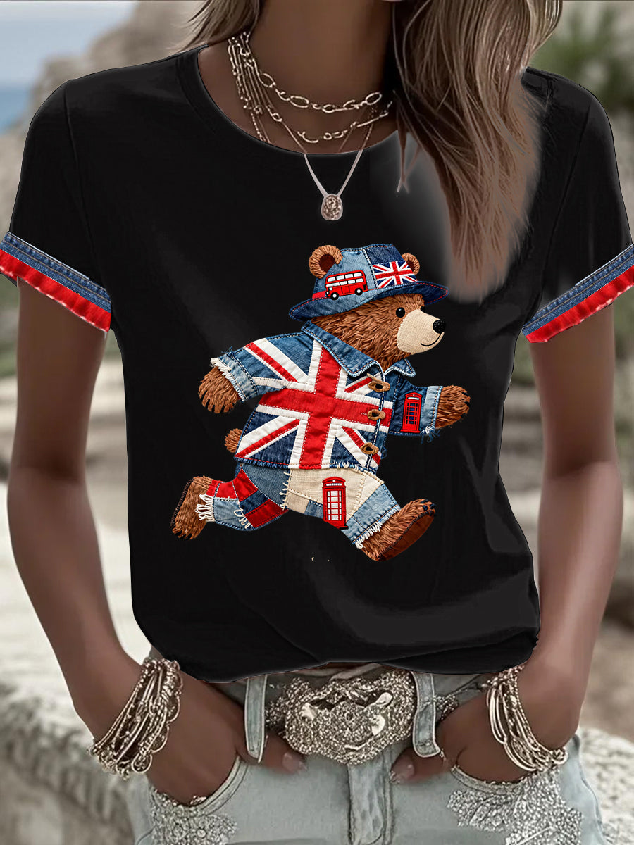 Women's British style Printed T-shirt-3