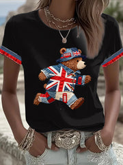Women's British style Printed T-shirt-3