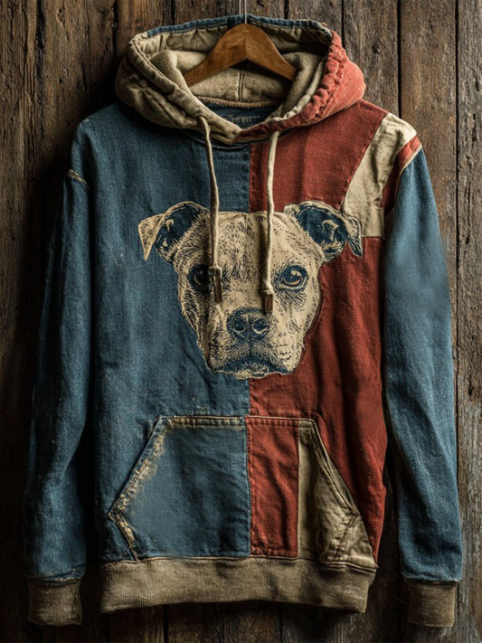 Men's Vintage England Flag Printed Casual Hoodie