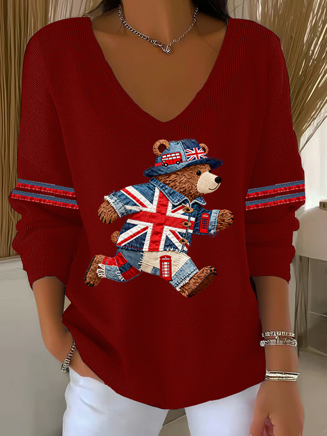 Women's British style Printed Casual Top-2