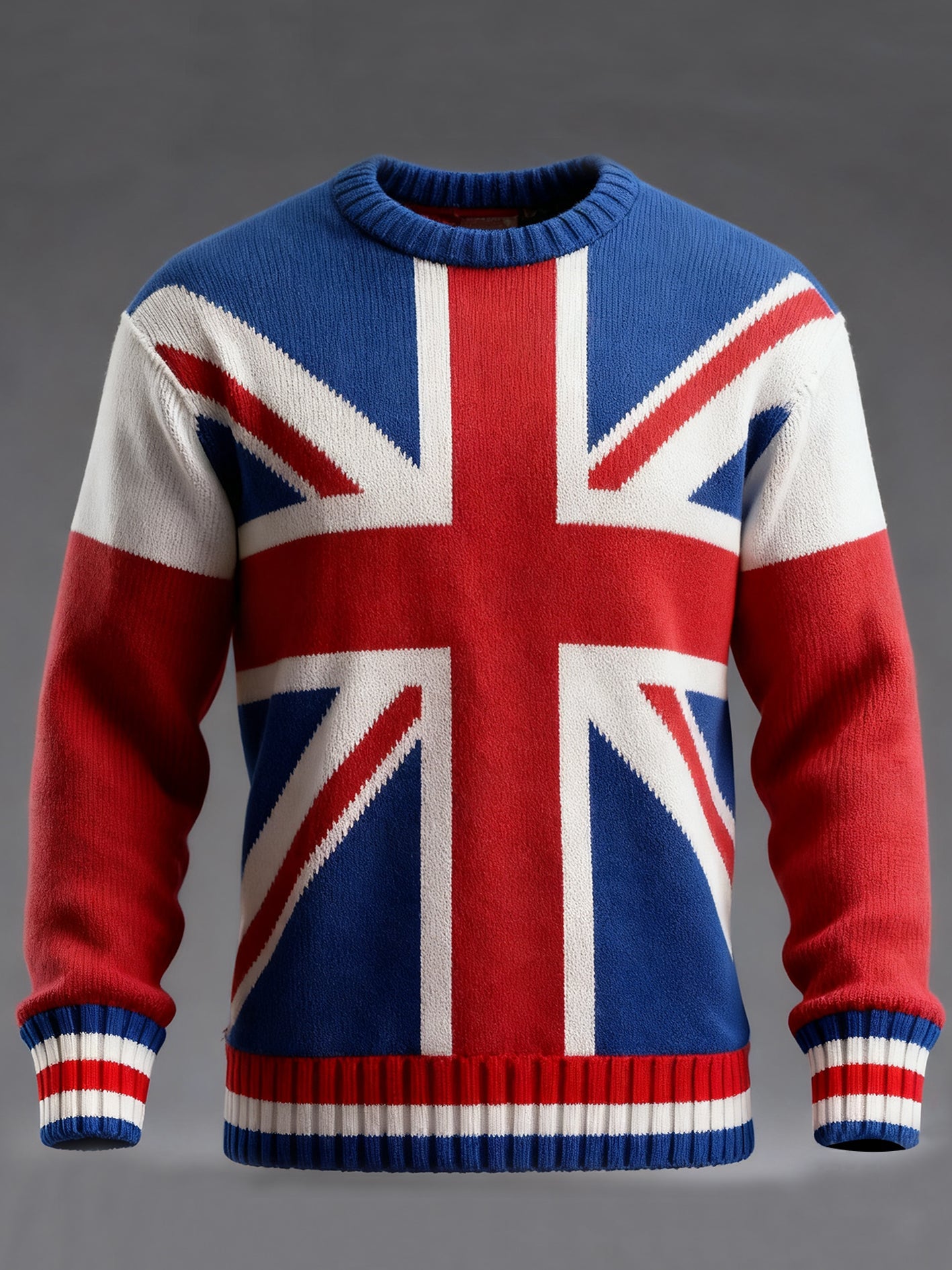 Men's British Flag Printed Casual imitation sweater