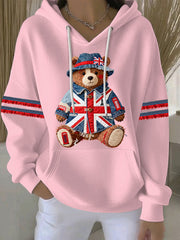 Women's British style Print Casual Hoodie-2