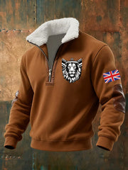 Men's Vintage British Lion Print Sweatshirt-2
