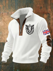 Men's Vintage British Lion Print Sweatshirt-3