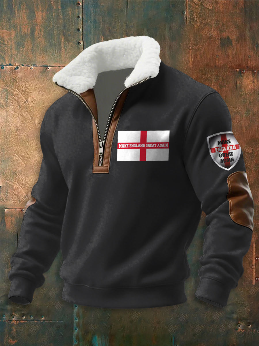 Men's Make England Great Again Print zip-up hoodie-3