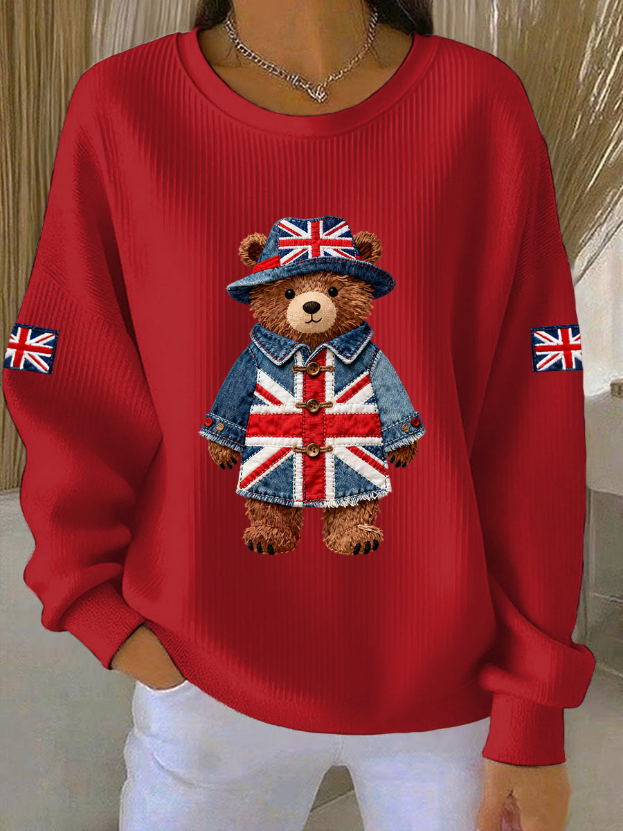 Women's British style  Print Casual Sweatshirt-2