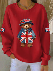 Women's British style  Print Casual Sweatshirt-2