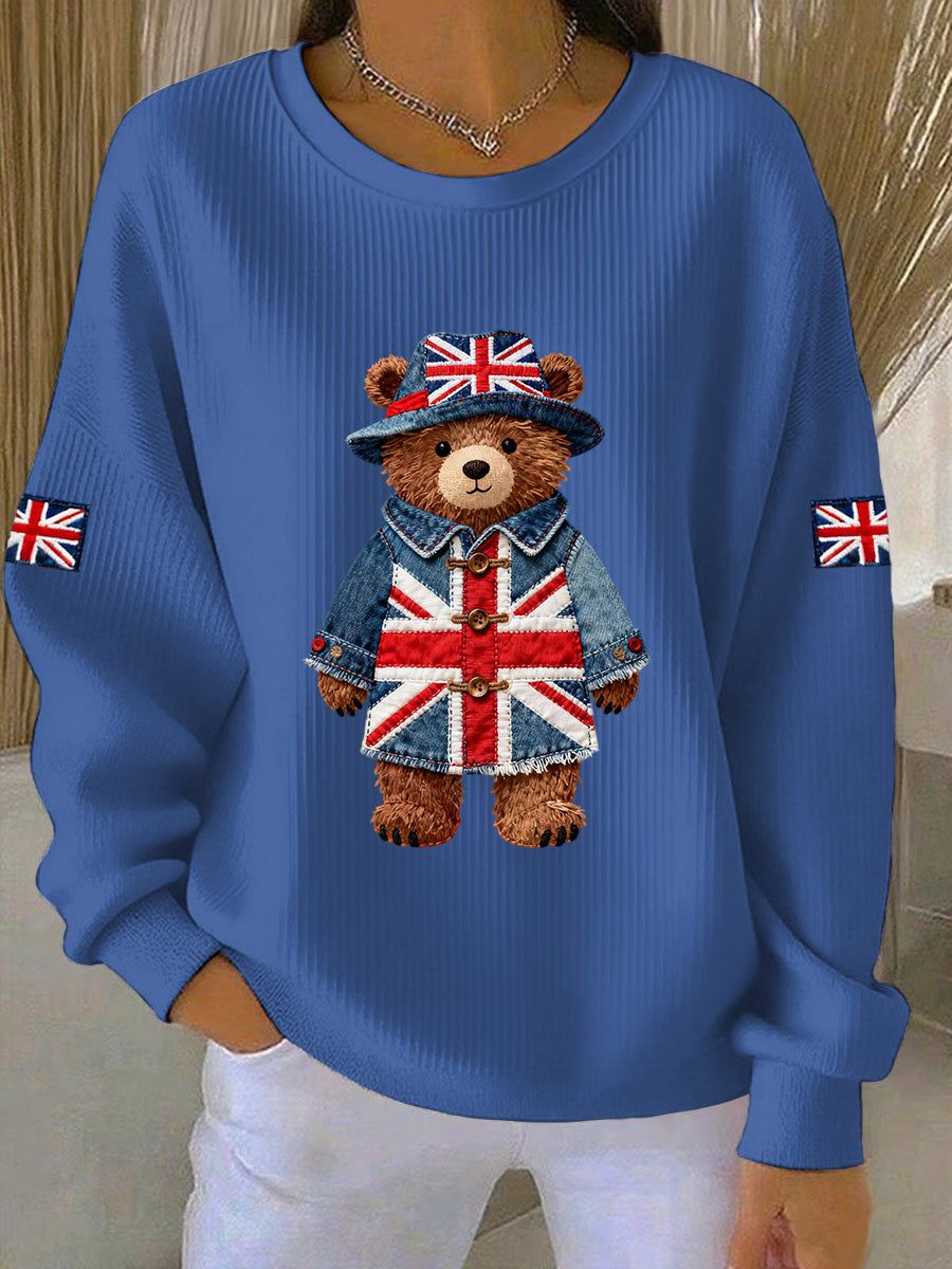 Women's British style  Print Casual Sweatshirt-1