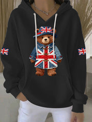 Women's British style Print Casual Hoodie-1