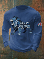 Men's British Faux Denim Waffle Top-3