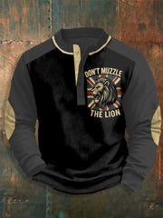 Men's Don't Muzzle The Lion Printed Long Sleeves Top-3