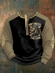 Men's Don't Muzzle The Lion Printed Long Sleeves Top-5