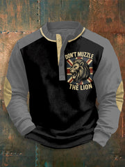 Men's Don't Muzzle The Lion Printed Long Sleeves Top-4