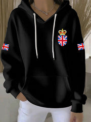 Women's British style Print Casual Hoodie-1