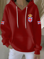 Women's British style Print Casual Hoodie-2