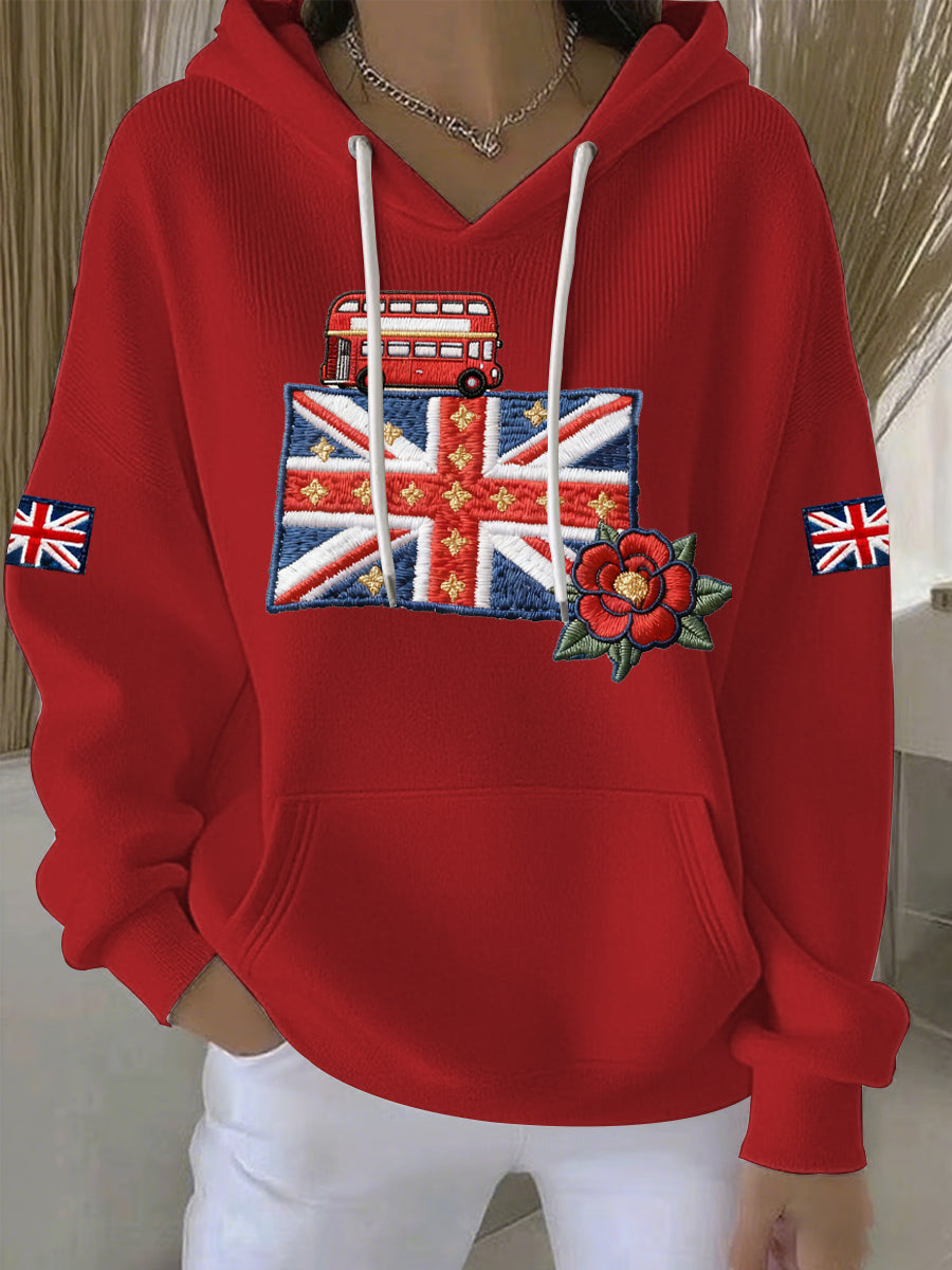 Women's British style Print Casual Hoodie-2