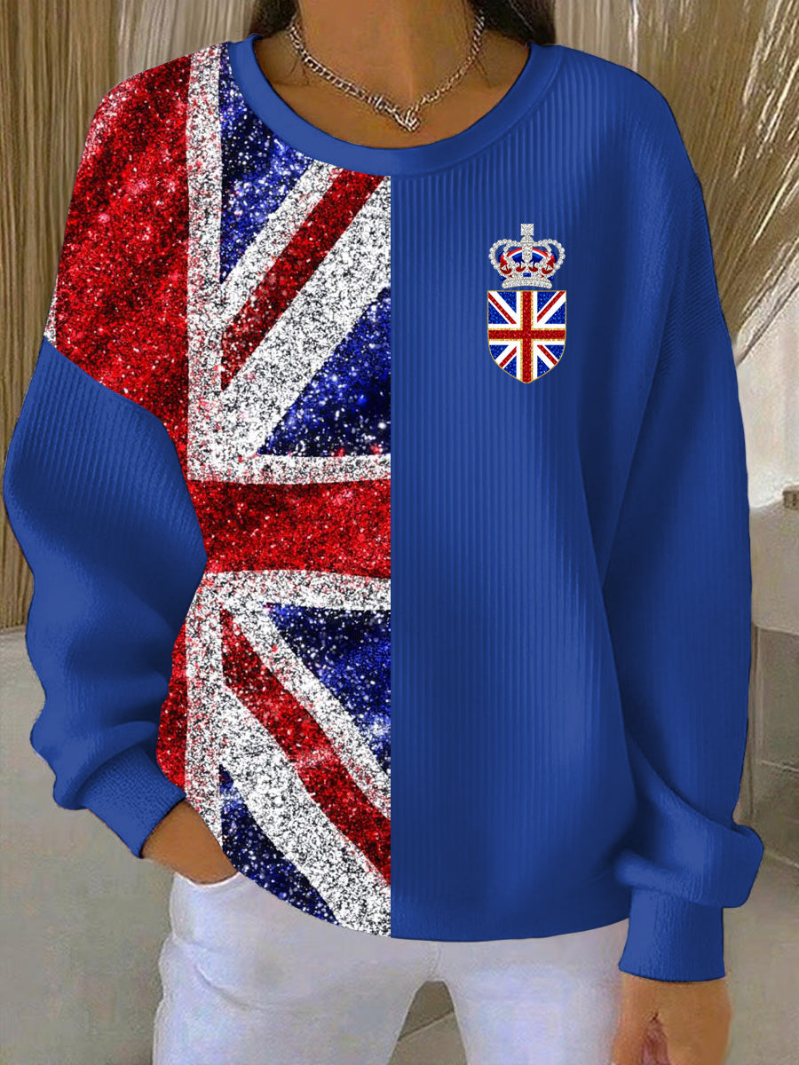 Women's British style Print Casual Sweatshirt-3