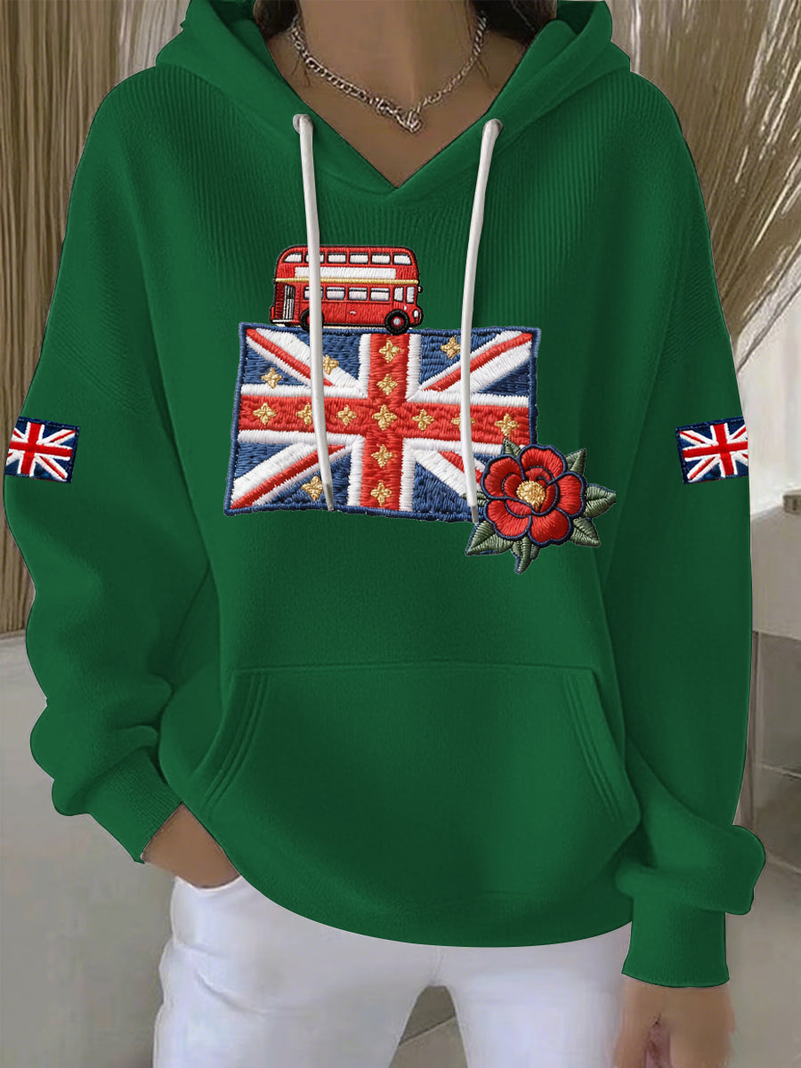 Women's British style Print Casual Hoodie-5