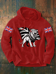 Men's Vintage England Flag Lion Printed Hoodie-4