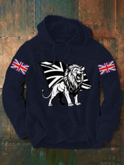 Men's Vintage England Flag Lion Printed Hoodie-3