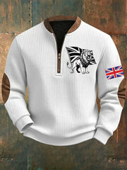 Men's Vintage England Flag Lion Printed Sweatshirt