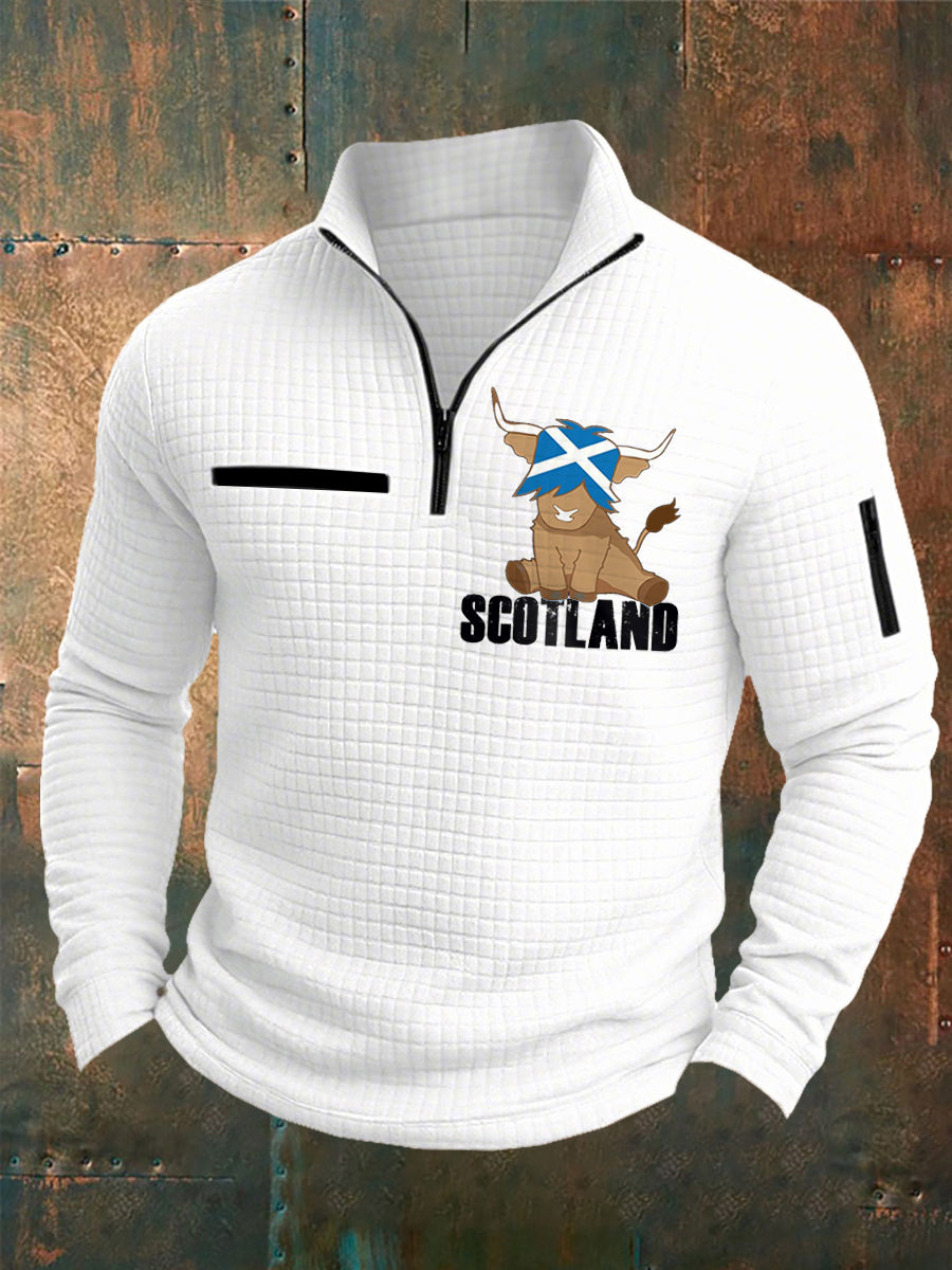 Men's Scotland Highland Cow Print Casual Top-1