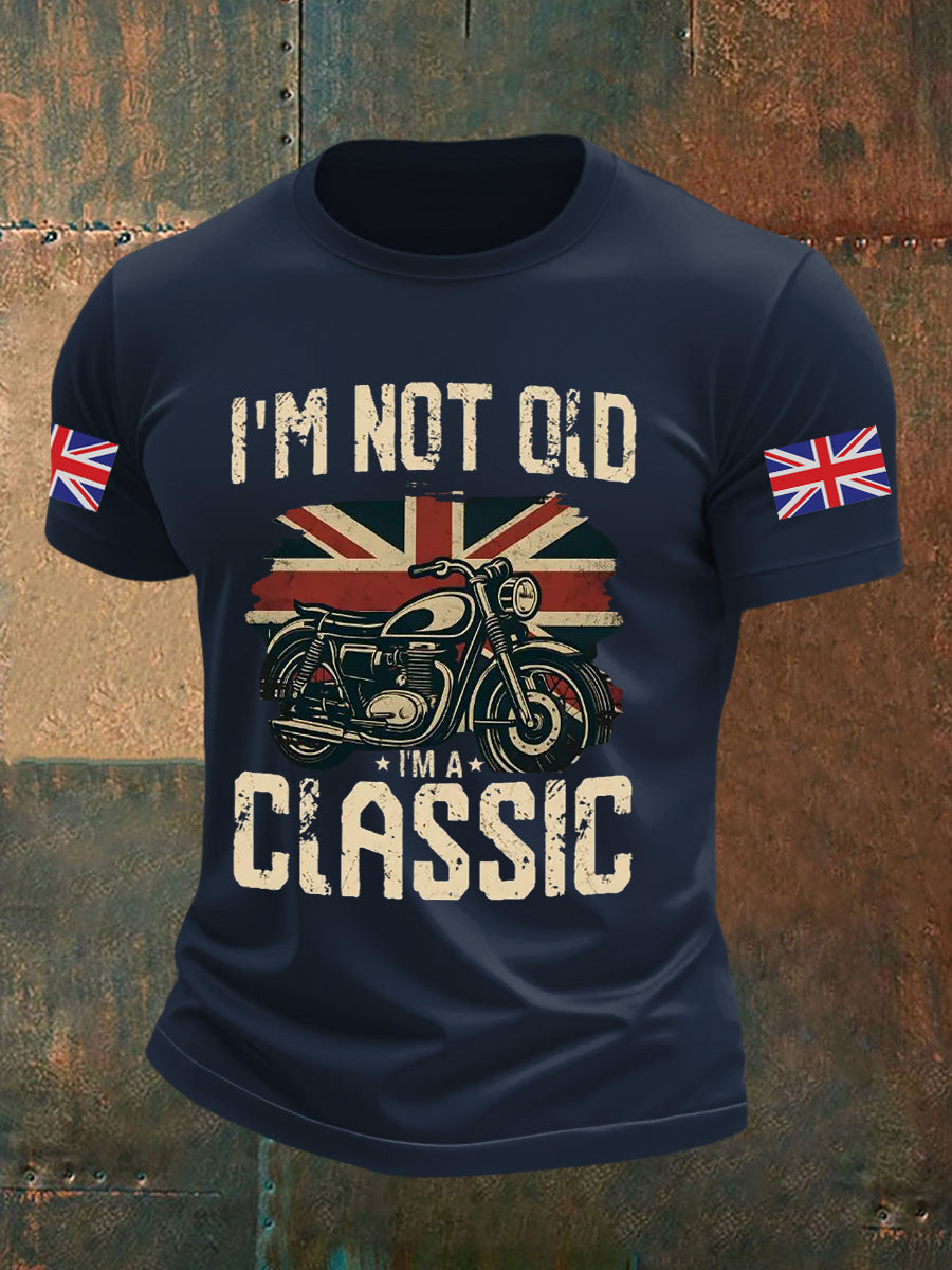 Men's Vintage I'm Not Old I' A Classic England Flag Printed T-shirt-2
