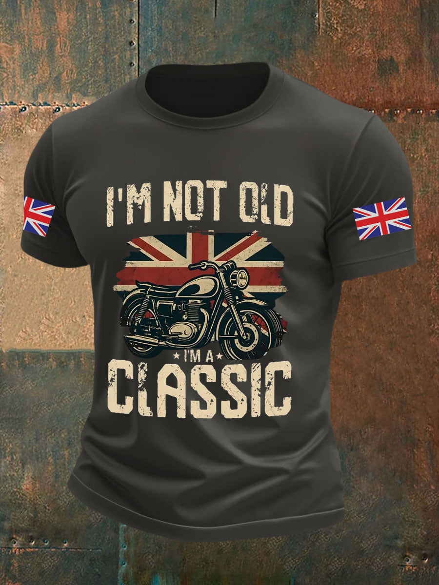 Men's Vintage I'm Not Old I' A Classic England Flag Printed T-shirt-3