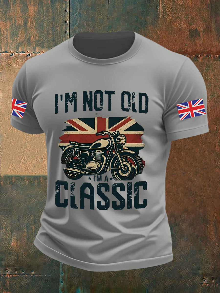 Men's Vintage I'm Not Old I' A Classic England Flag Printed T-shirt-4