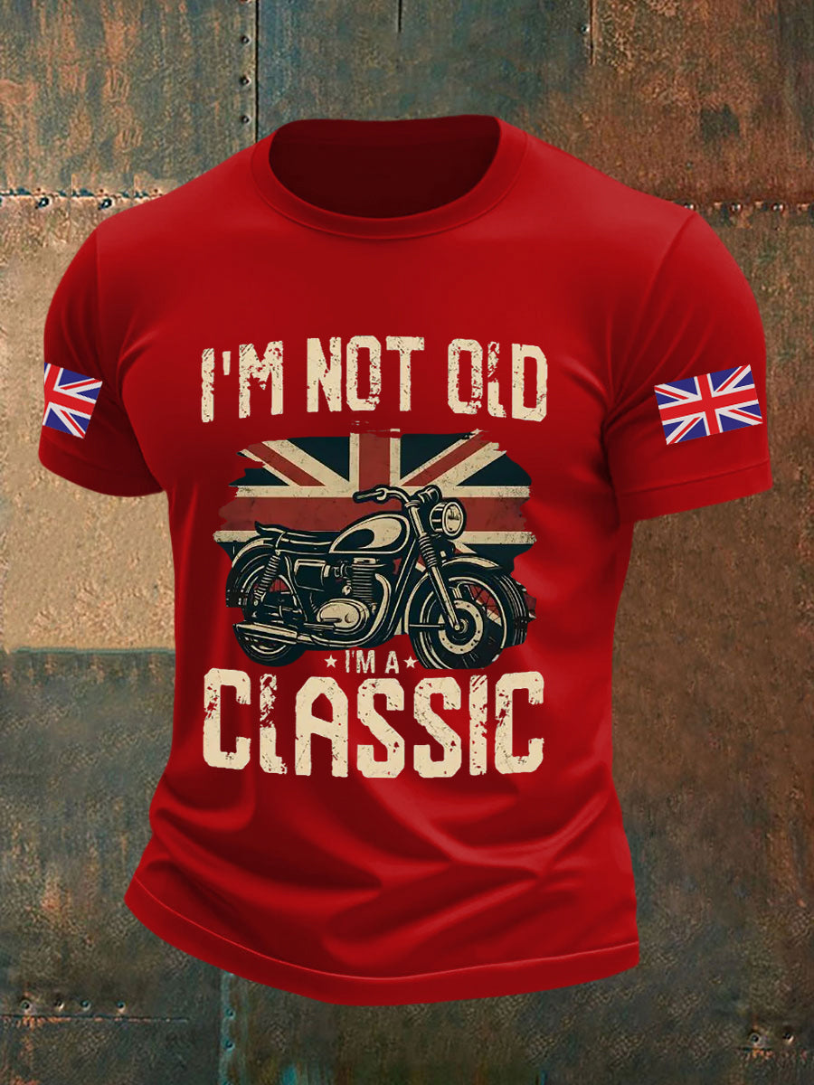 Men's Vintage I'm Not Old I' A Classic England Flag Printed T-shirt-6
